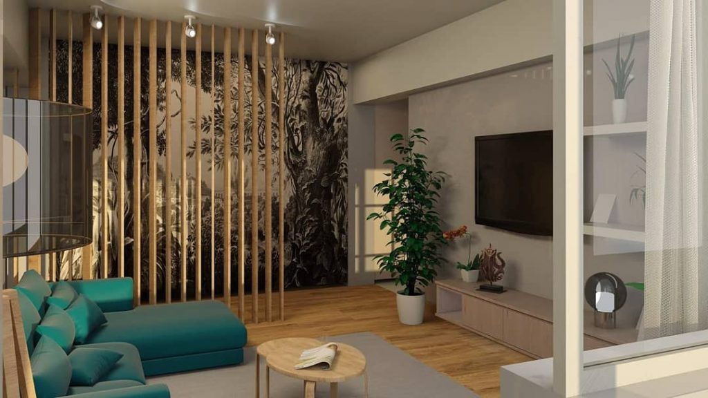 Entrance dividers using vertical wooden slats.


,
,
,
,
,