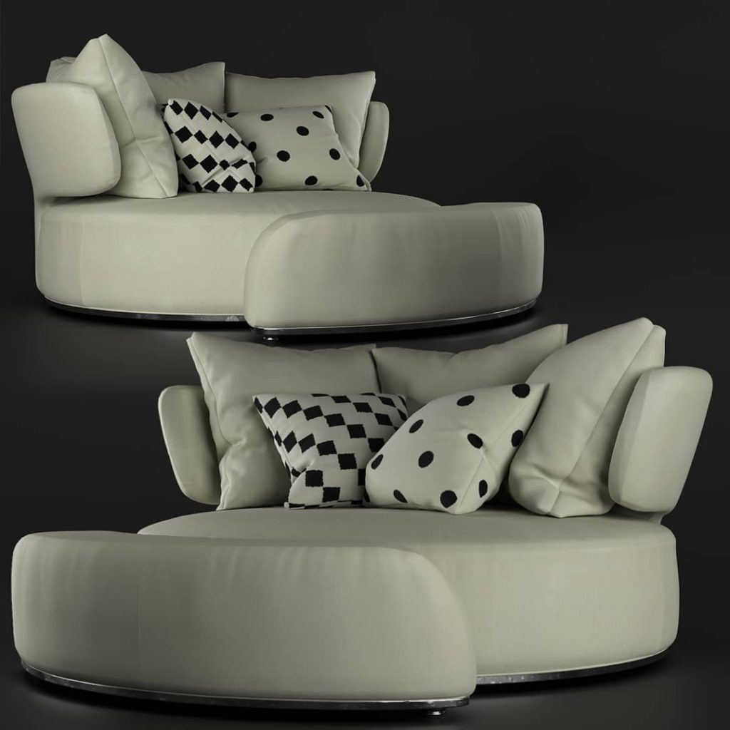 Fabric couch Maxalto Amoneus with footrest
Architecture, interior design assets i