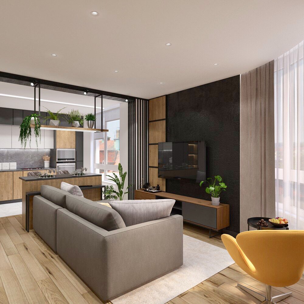 Visualization of the kitchen-living room for collaboration - write to directly