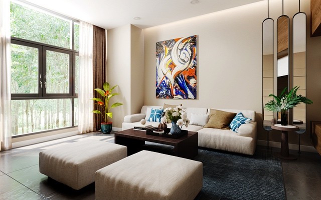 A bit of contemporary color in the design that satisfies the interest in color