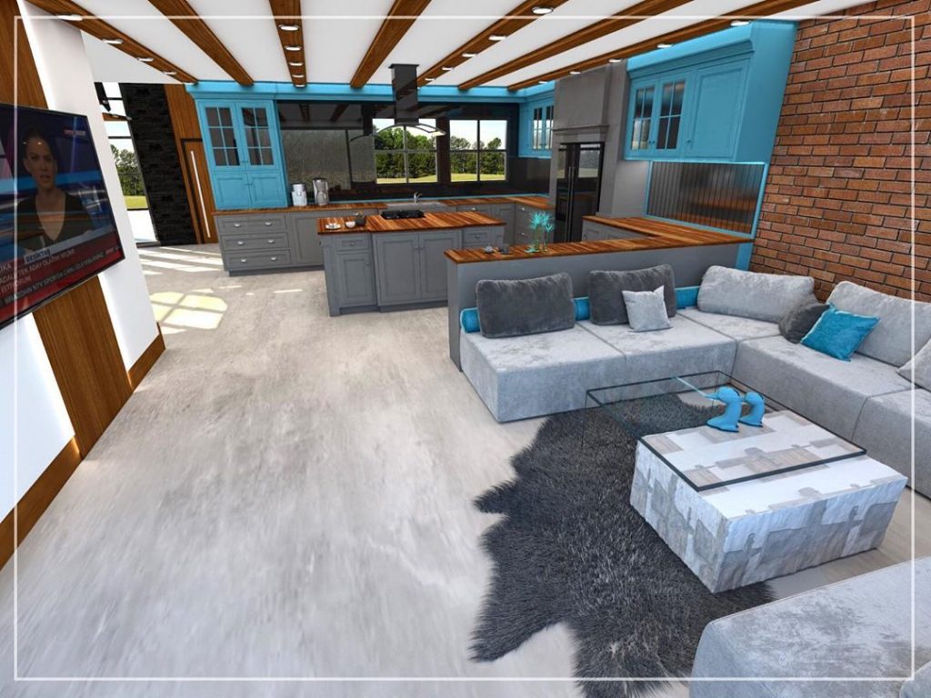 • The interior of the vineyard project.
Kitchen.
• Interior of the Vineyard House project