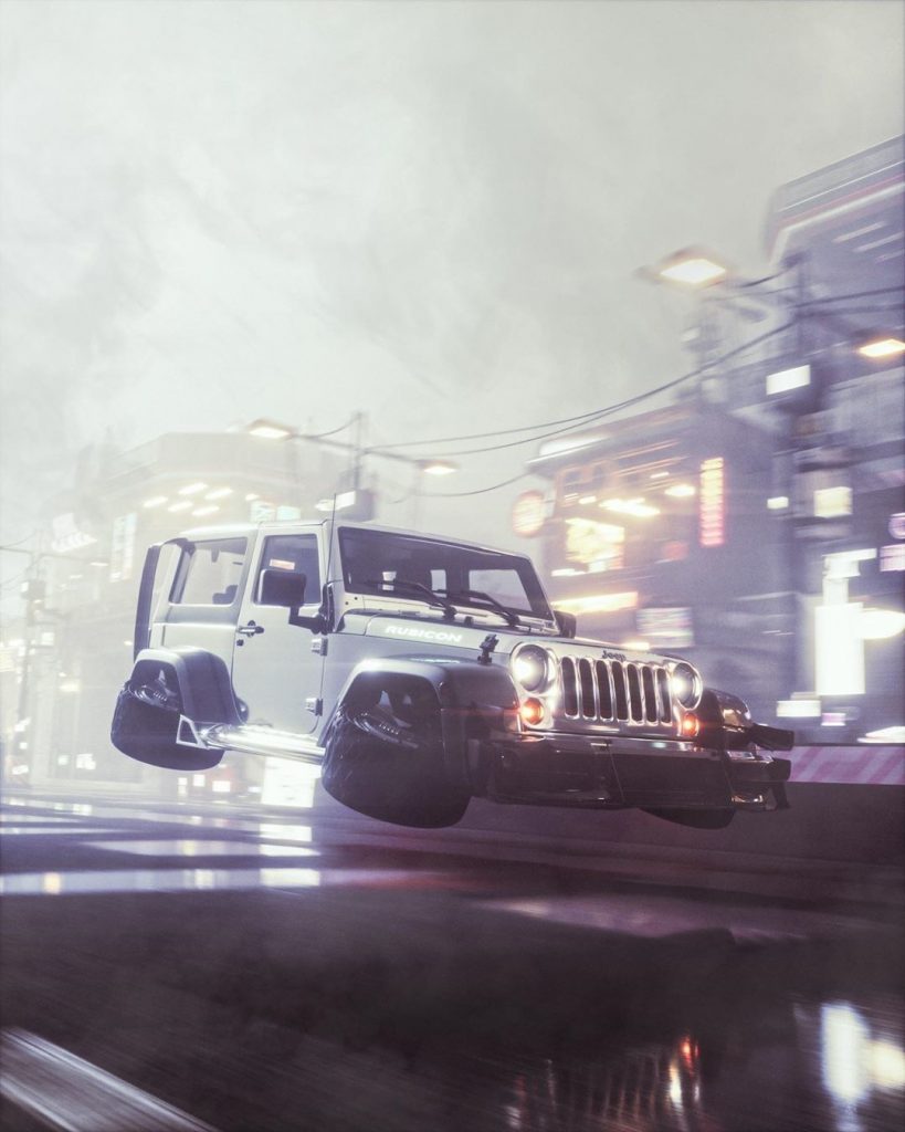 Cyberjeep in Cyberstreets By w | Use it for your work with the kits to be presented.