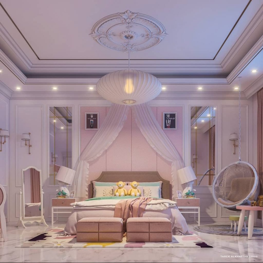 |  Girls bedroom |  Night shots |  Design and 3D visualization by: |  Software: 3d