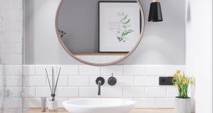 Scandinavian style bathroom.  ⠀⠀ ⠀ How do you like the connected bathroom?