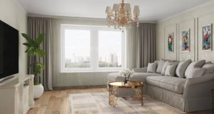 Living room visualization in classic
style, area 25 sq.m.
Design