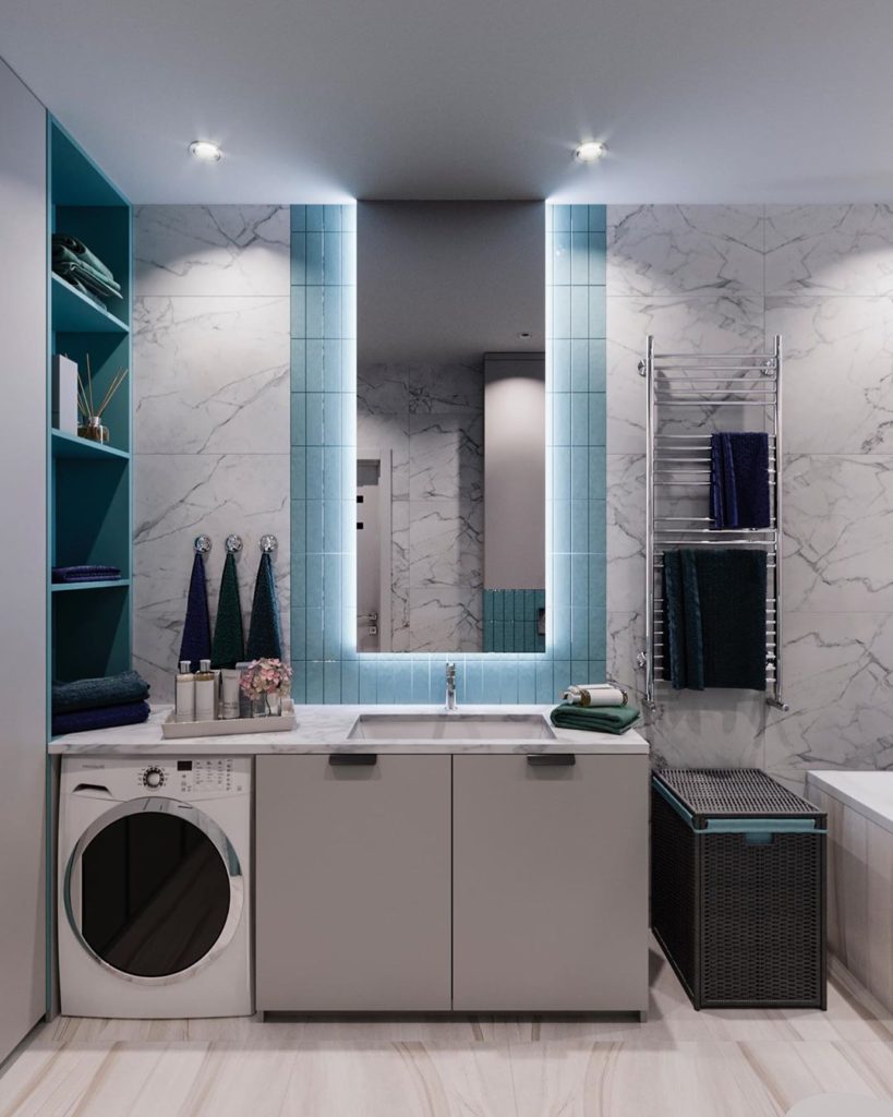 Area - 7.15 sq.
⠀
From year to year, it leaves relevant for the interior of the bathroom