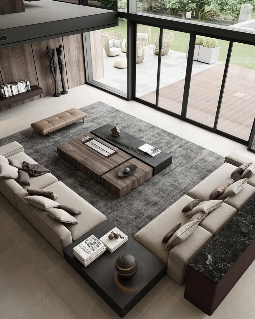 Finishing and materials.
Floor finishing - design porcelain material.